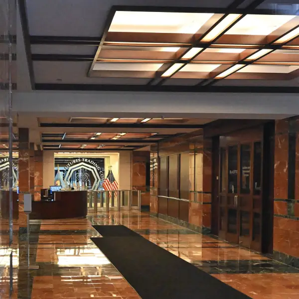 Lobby of the Commodity Futures Trading Commission building in Washington, D.C.