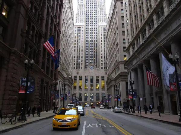 Chicago Board of Trade Building, owned by CME Group, on LaSalle Street