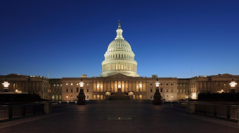 U.S. Capitol east front at dusk