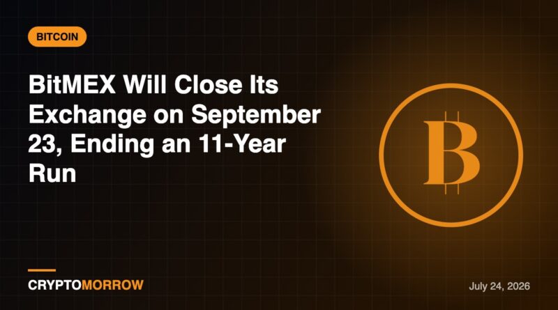 BitMEX Will Close Its Exchange on September 23, Ending an 11-Year Run