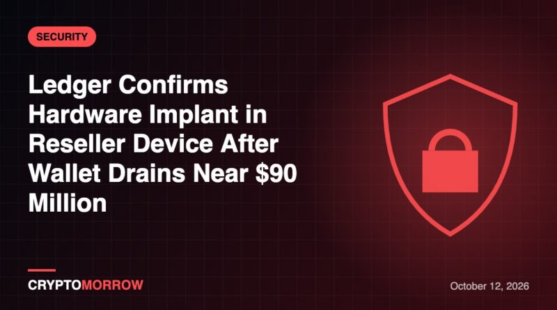 Ledger Confirms Hardware Implant in Reseller Device After Wallet Drains Near $90 Million