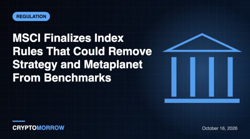 MSCI Finalizes Index Rules That Could Remove Strategy and Metaplanet From Benchmarks